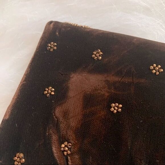 Vintage Soure’ Velvet Beaded Evening Clutch